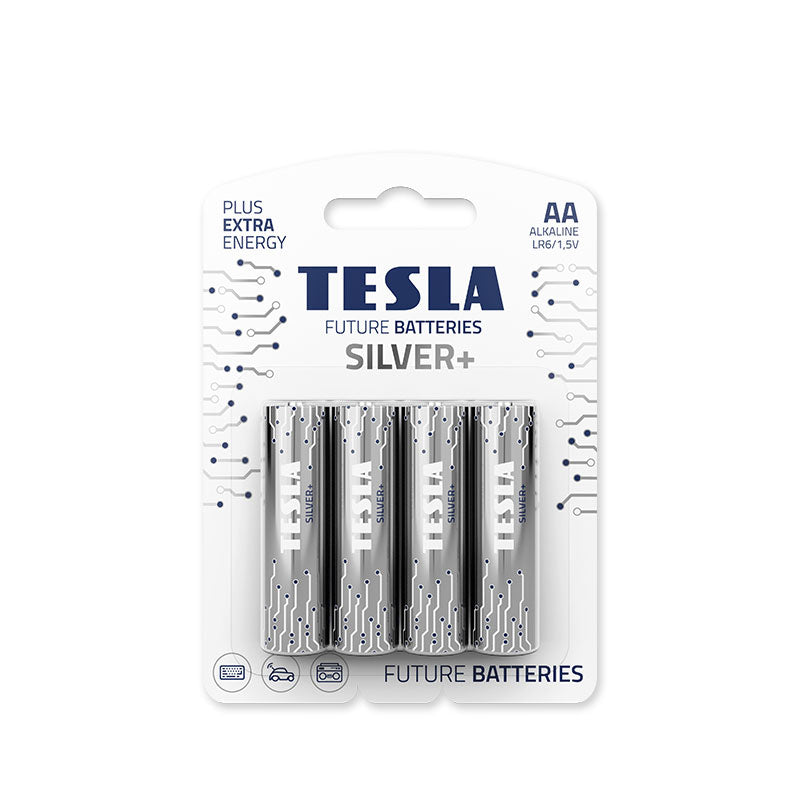 Tesla SILVER-LR06-4B AA Silver+ Alkaline (4 Pcs)