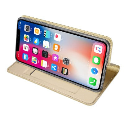Dux Ducis Leather Case For iPhone XS Gold