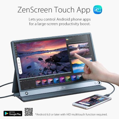 Asus ZenScreen MB16AMT USB Portable Monitor - 15.6-inch, IPS, Full HD, 10-point Touch, Built-in Battery