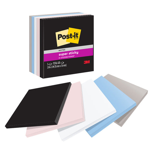 3M Post-it 654-5SSNE Super Sticky Notes 3x3-inch 90 Sheets
