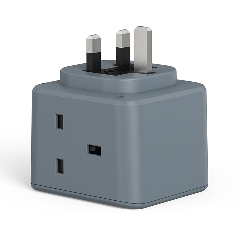 Mazer M-HOME-CUBE20UK-GY Infinite.BOOST UK 3-Outlet CUBE Extension Sockets with 1C 20W & 2A QC3.0 (Grey)