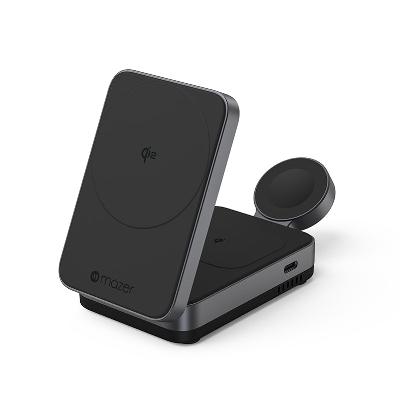 Mazer M-qi2-MagFold05-BK/Qi2 23W Foldable 3in1 Wireless Charger