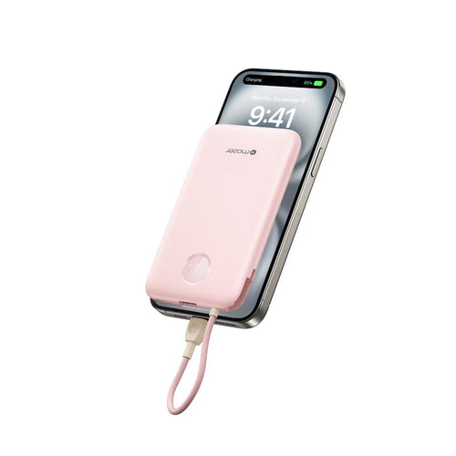 Mazer M-PC20LINK10V2-PK PowerCharge Link PD20W 10K Built-in C Cable Power Bank (Pink)