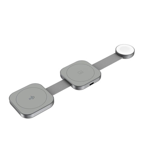 Mazer M-qi2-MagTrifold03-GY/qi2 3-in-1 Trifold Wireless Charging Pad - Grey