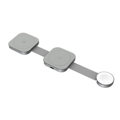 Mazer M-qi2-MagTrifold03-GY/qi2 3-in-1 Trifold Wireless Charging Pad - Grey