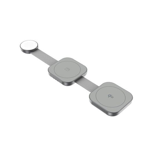 Mazer M-qi2-MagTrifold03-GY/qi2 3-in-1 Trifold Wireless Charging Pad - Grey
