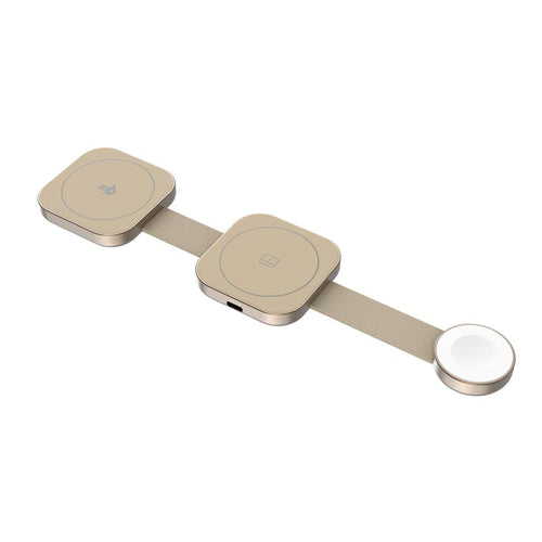 Mazer M-qi2-MagTrifold03-CR/qi2 3-in-1 Trifold Wireless Charging Pad - Cream