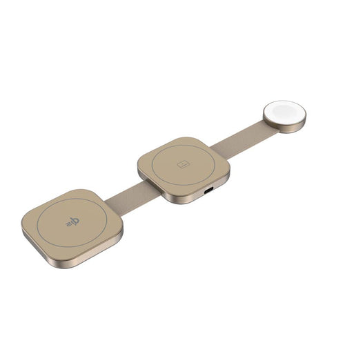 Mazer M-qi2-MagTrifold03-CR/qi2 3-in-1 Trifold Wireless Charging Pad - Cream
