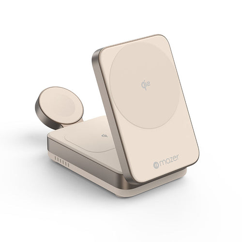 Mazer M-qi2-MagFold05-DT/Qi2 23W Foldable 3in1 Wireless Charger (Desert Titanium)