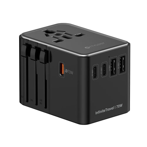 Mazer M-IFTravel170PD-BG InfiniteTravel GaN PD70W 3C+2A World Travel Charger (Black/Grey)
