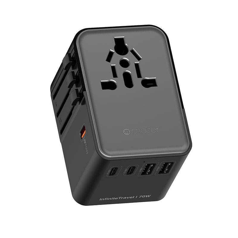 Mazer M-IFTravel170PD-BG InfiniteTravel GaN PD70W 3C+2A World Travel Charger (Black/Grey)