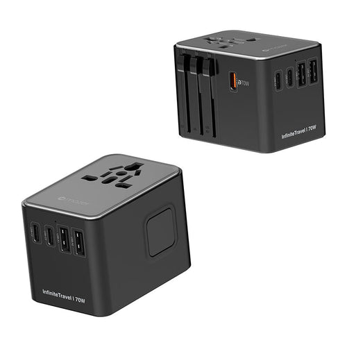 Mazer M-IFTravel170PD-BG InfiniteTravel GaN PD70W 3C+2A World Travel Charger (Black/Grey)