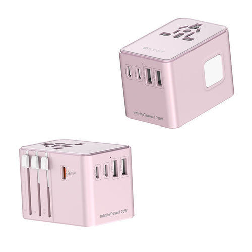 Mazer M-IFTravel170PD-PK InfiniteTravel GaN PD70W 3C+2A World Travel Charger (Pink)