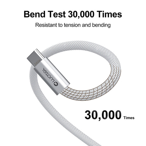 Mazer M-Flex2-C1M-WH InfiniteLink 240W 1M USB-C Braided Cable (White)