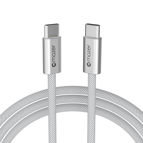 Mazer M-Flex2-C1M-WH InfiniteLink 240W 1M USB-C Braided Cable (White)