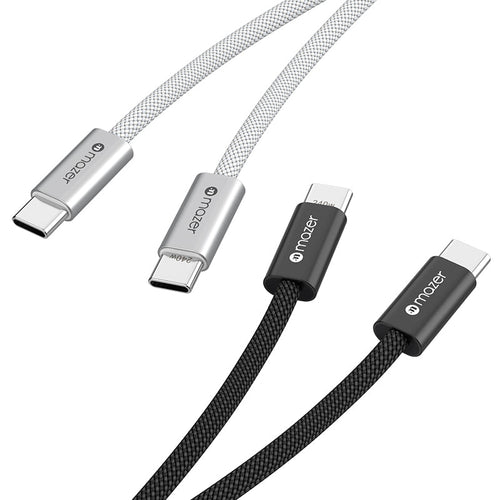 Mazer M-Flex2-Combo1-BW InfiniteLink 2pcs Pack 240W 1M USB-C Cable Combo (Black/White)