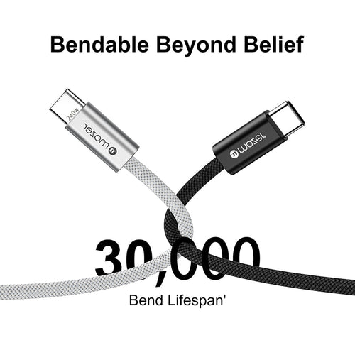 Mazer M-Flex2-Combo1-BW InfiniteLink 2pcs Pack 240W 1M USB-C Cable Combo (Black/White)