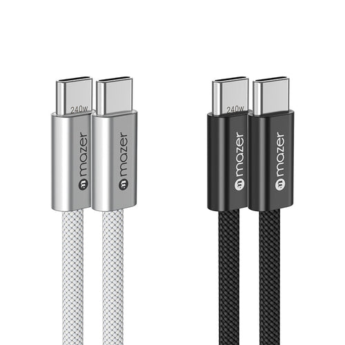 Mazer M-Flex2-Combo1-BW InfiniteLink 2pcs Pack 240W 1M USB-C Cable Combo (Black/White)