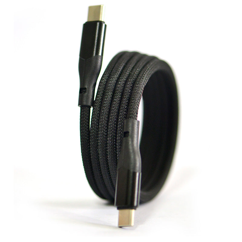 iDream IDUCM12 Magnetic PD 240W USB-C to C Macaron Weaving Cable 2M (Black)