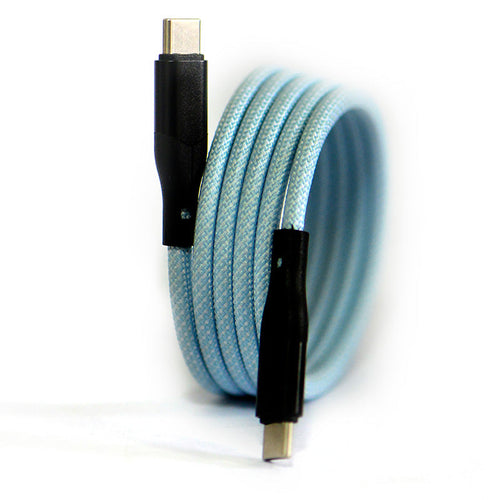 iDream IDUCM31 Magnetic PD240W 1M USB-C to C Macaron Weaving Cable 1M (Blue)