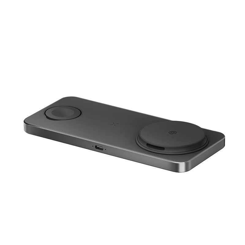 Bazic GoMag Station 3-In-1 Magnetic Fast Wireless Charger with Built-in Apple Watch Charger (Black)