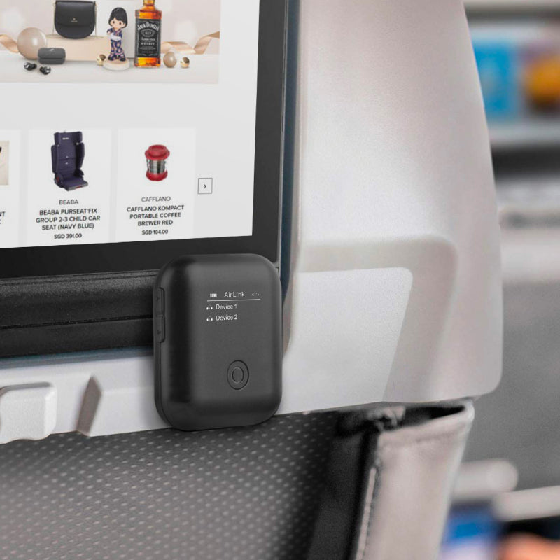 Energea BT-Airlink-Blk Dual Airplane Bluetooth Transmitter (Black)