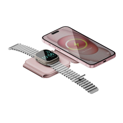 Bazic GoMag Trio Plus-Pink 3-In-1 15W Magnetic Wireless Charging Foldable