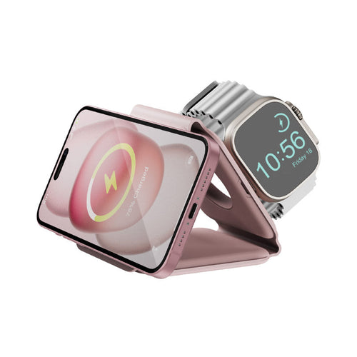 Bazic GoMag Trio Plus-Pink 3-In-1 15W Magnetic Wireless Charging Foldable