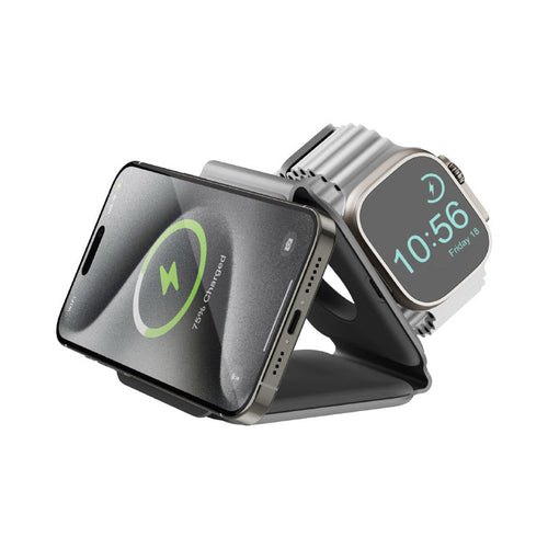 Bazic GoMag Trio Plus-Grey 3-In-1 15W Magnetic Wireless Charging Foldable