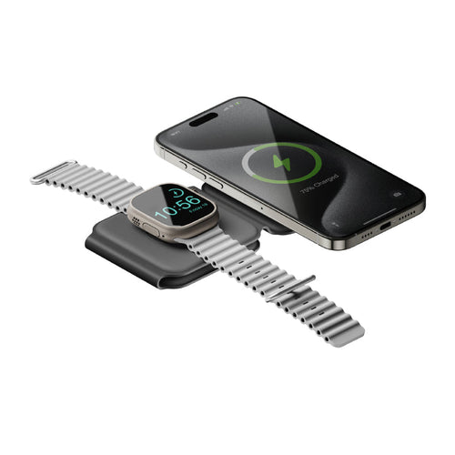 Bazic GoMag Trio Plus-Grey 3-In-1 15W Magnetic Wireless Charging Foldable