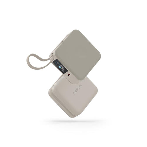 Energea Magpac Mini Plus 10000mAh Magsafe Compatible with Build in C Cable Power Bank (Beige)