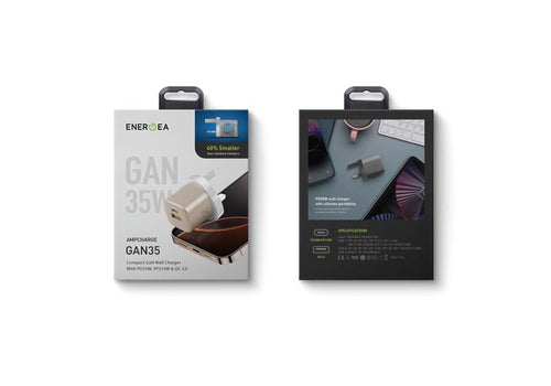 Energea Ampcharge Gan35 35W 1C1A PD/PPS/QC3.0 Wall Charger (Gold)