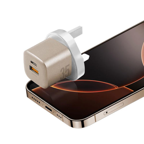 Energea Ampcharge Gan35 35W 1C1A PD/PPS/QC3.0 Wall Charger (Gold)