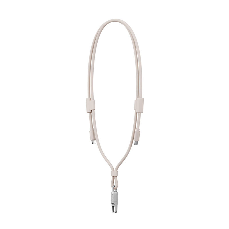 Energea Lasso Lanyard C-C Cable 480Mbps 240W With Lanyard Card 1.5M (Beige)