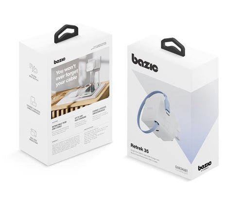 Bazic Retrek 35W-WHT GoPort 1C+1C Retractable Charger White