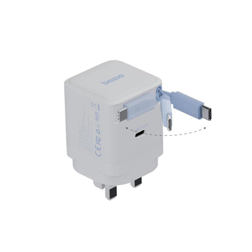 Bazic Retrek 65W-WHT GoPort 1C+1C Retractable Charger White