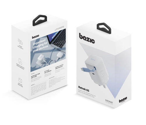 Bazic Retrek 65W-WHT GoPort 1C+1C Retractable Charger White