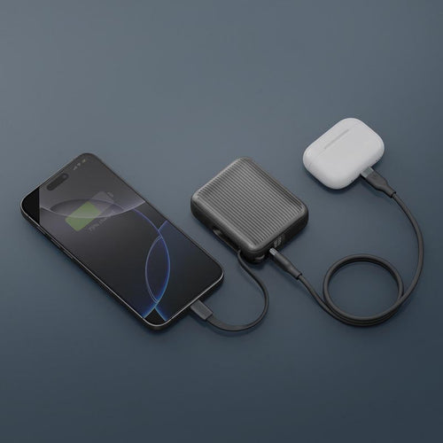 Energea Integra Mini 35 PD35W 10000Mah Powerbank With Built In USB-C Cable (Gunmetal)
