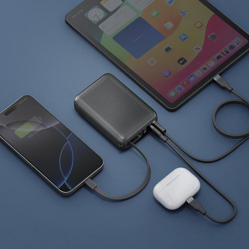 Energea Integra Ultra 45 PD45W 20000Mah Powerbank With Built In USB-C Cable (Gunmetal)