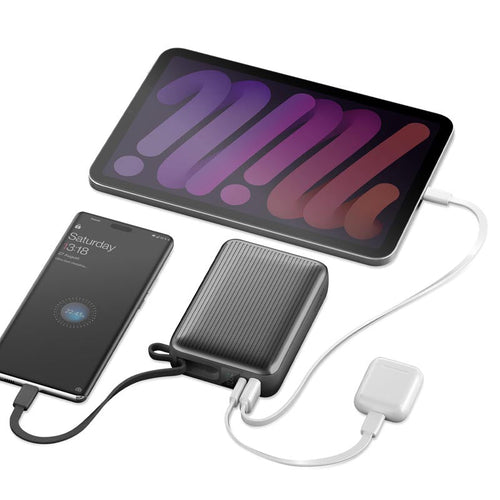 Energea Integra Ultra 45 PD45W 20000Mah Powerbank With Built In USB-C Cable (Gunmetal)