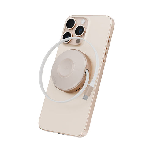 Energea Magduo ARC 2-in-1 Phone And Watch Charger With Retractable Cable (Gold)