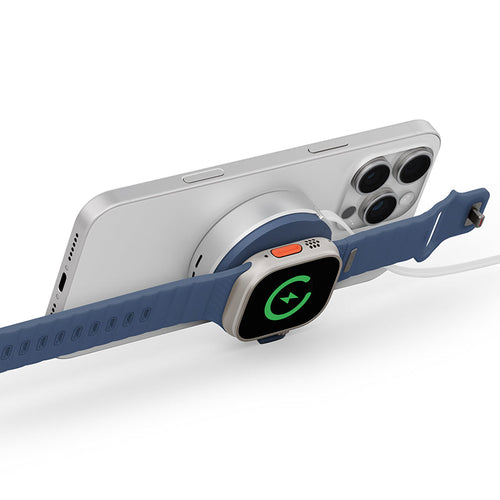 Energea Magduo ARC 2-in-1 Phone And Watch Charger With Retractable Cable (Blue)