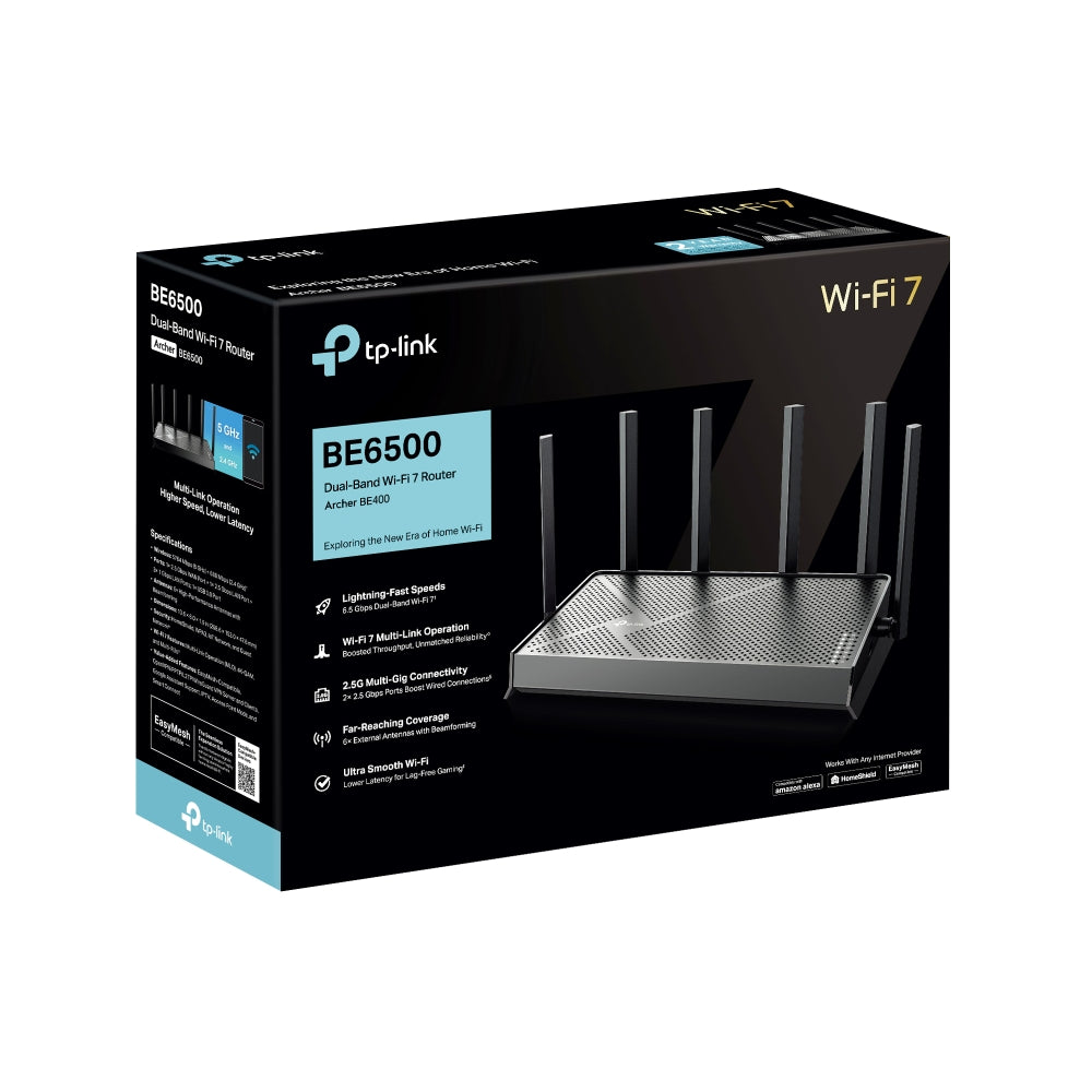 TP-Link Archer BE400 BE6500 Dual-Band Wi-Fi 7 Router – Challenger