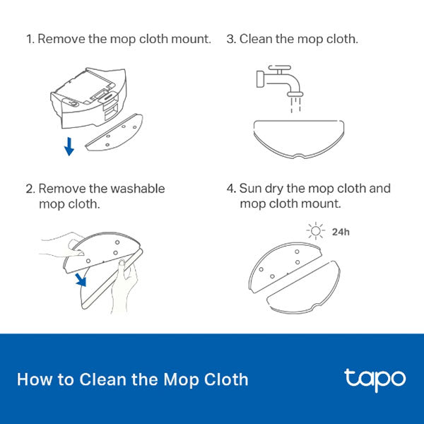 Tapo RVA301 Robot Vacuum Washable Mop Cloth (5 Pcs)