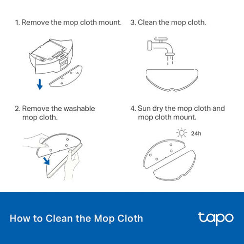 Tapo RVA301 Robot Vacuum Washable Mop Cloth (5 Pcs)