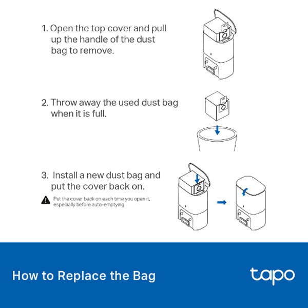Tapo RVA202 Robot Vacuum Disposable Dust Bag (5 Pcs)