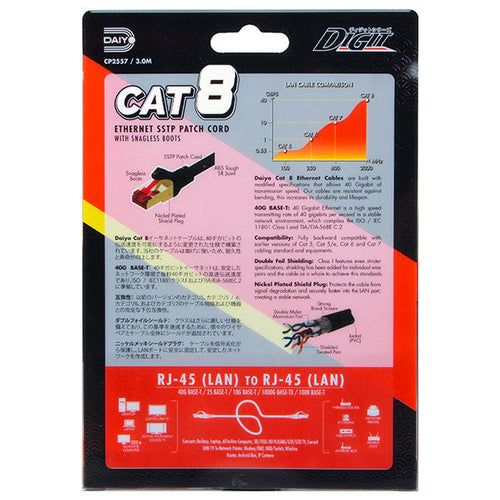 Daiyo CP2557 SSTP Cat.8 Patch Cord 3m