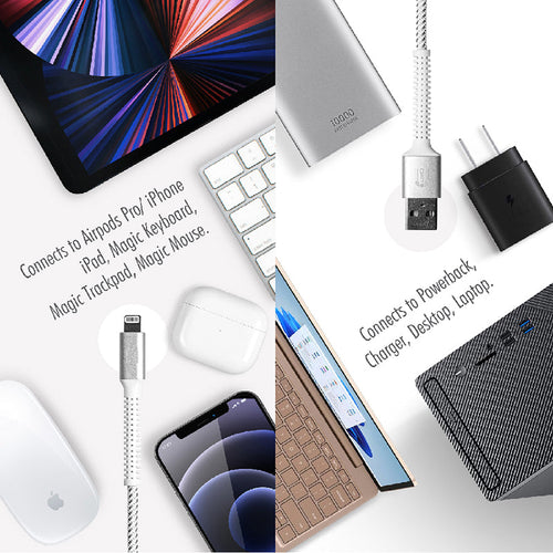 Daiyo USB-A To Lightning 1.5m Cable (White)