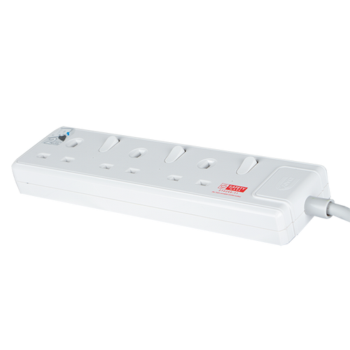 Daiyo DE383-6M LED 3 Way Socket Strip w Surge 6M