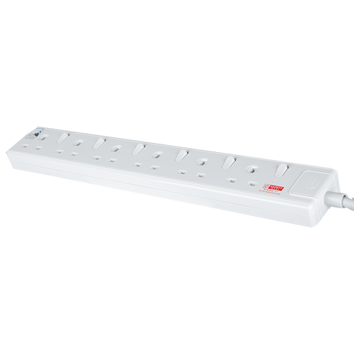 Daiyo DE386-3M LED 6 Way Socket Strip w Surge 3M
